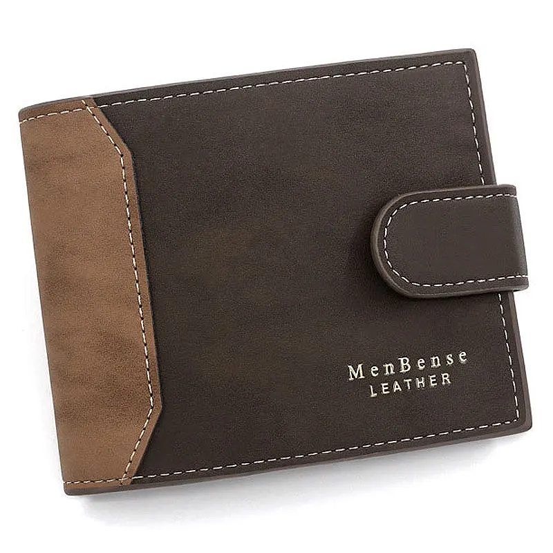 New Short Men Wallets Slim Card Holder Quality PU Leather Brand Male Wallet Small Photo Holder 3-fold Bag Frosted Men's Purses
