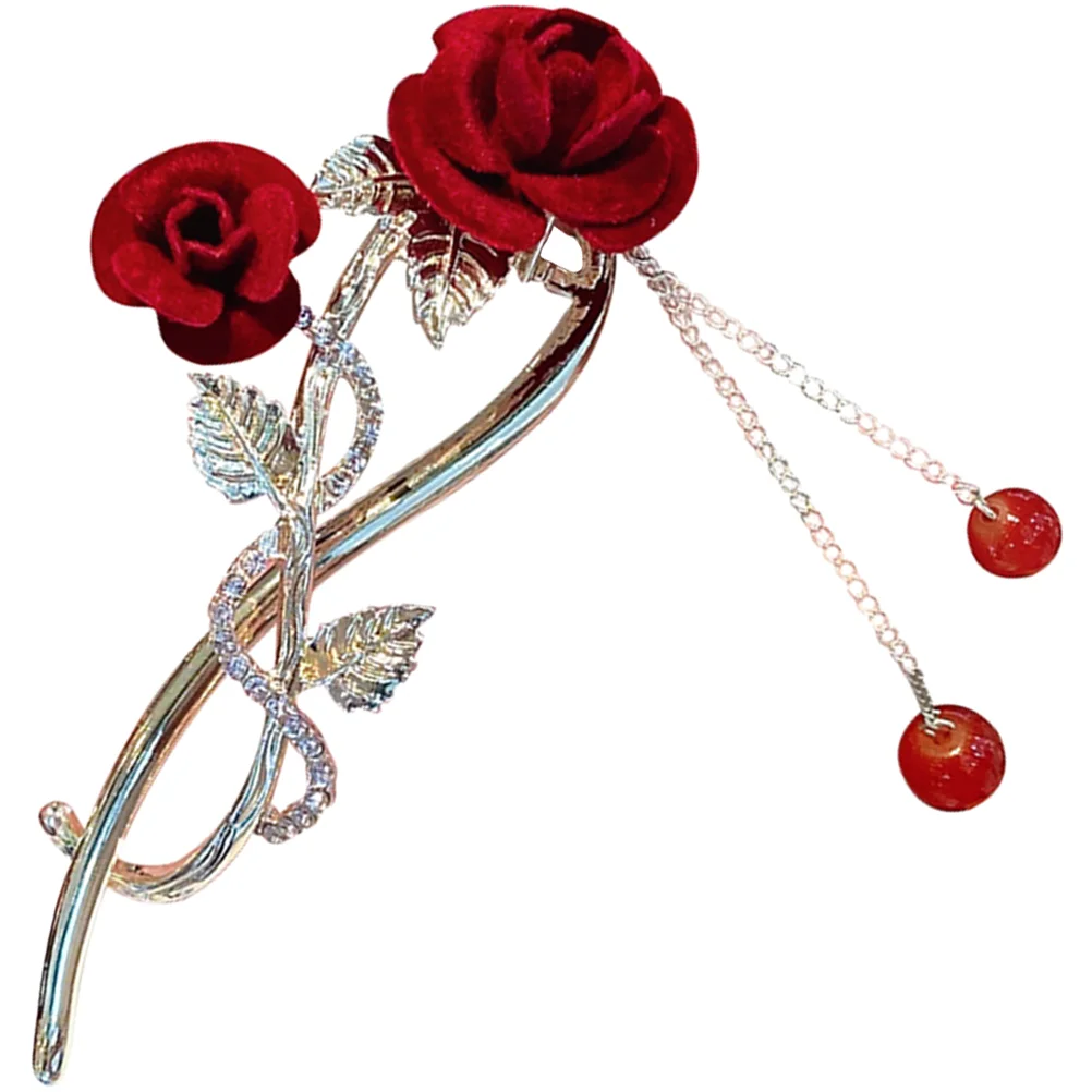 Flower Hair Bun Clamp Flower Hair Clips Women Floral Hair Bun Holder