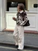 Chic Print Women Jacket Single Breasted Niche Design Jacket Fashion Turn-down Collar  2024 Autumn Winter Casual Lady Outerwear 4