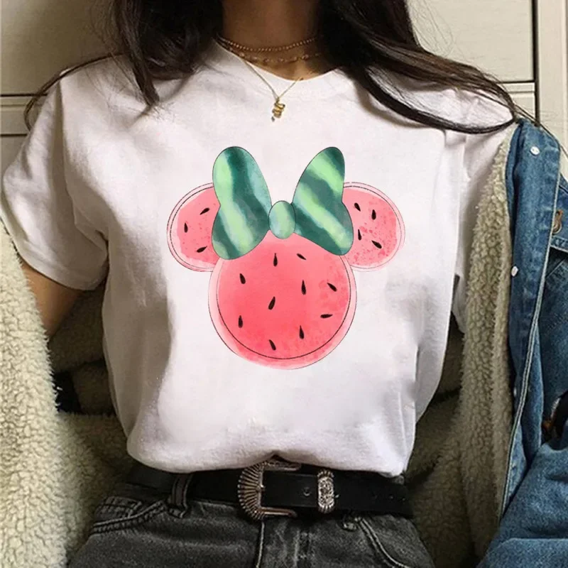 thumbnail image 1 of Camiseta de algodón de Mickey Minnie Mouse de Disney para niños, camiseta de manga corta de verano para niños, camisetas casuales Kawaii, ropa para bebés, 1 of 5