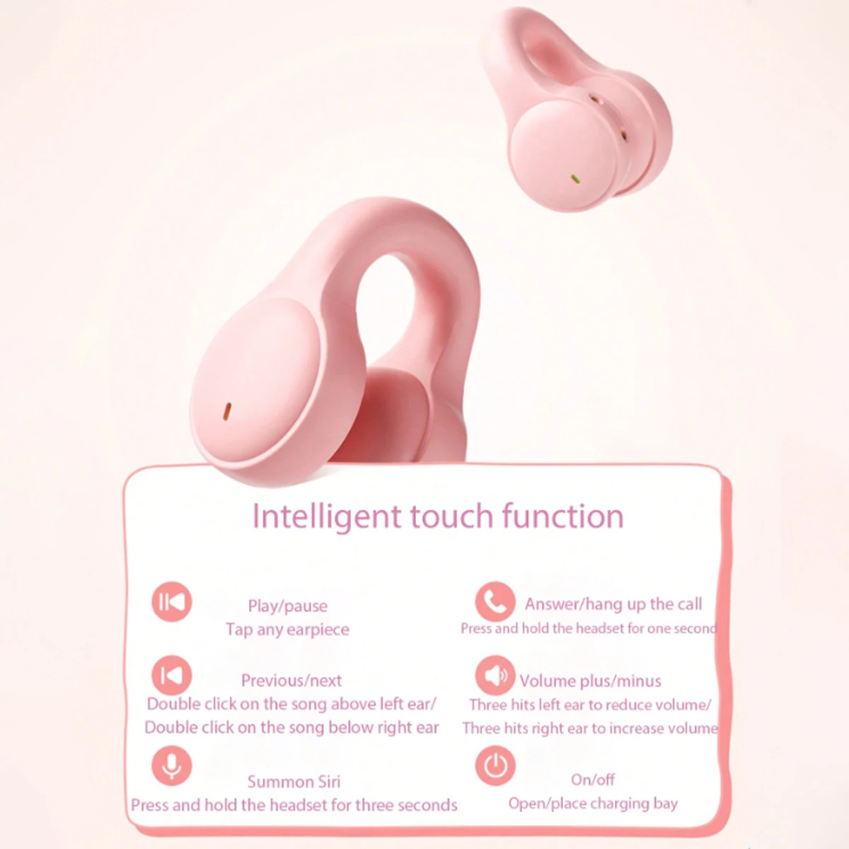 STSEarconect Earphone Bluetooth 5.3 EarClip HIFI Stereo HD Bluetooth Headphones Gamer EarClip HIFI Stereo Bluetooth Headphonex53 3