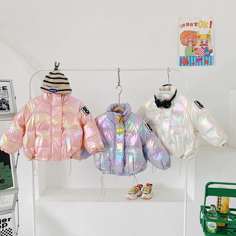 

KEAIYOUHUO Autumn Winter Baby Girl's Clothes Colorful Bright Down Jackets Children's Jacket Keeping Warm Toddler For Boys Coat