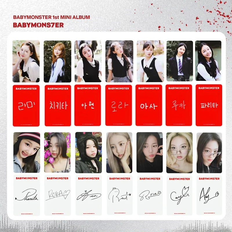 

KPOP 6 шт./комплект BABYMONSTER новый альбом BABYMONS7ER подарок коллекционная карточка открытка LOMO карточка AHYEON Харам RORA PHARITA Фотокарточка