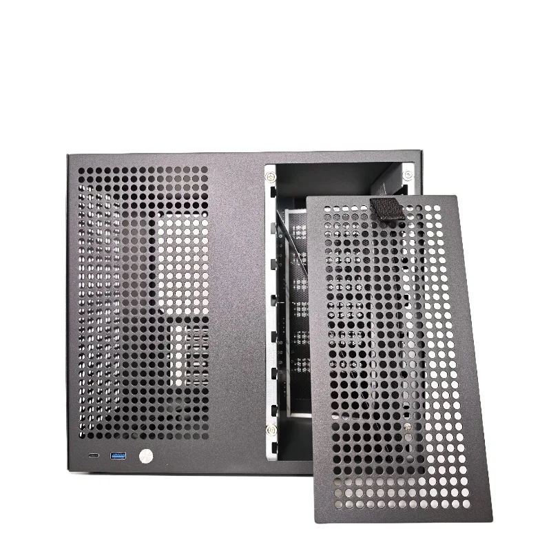 Sagittarius NAS 컴퓨터 섀시는 8베이 포지션 M-ATX/ITX를 지원하며, SFX 및 FLEX와 호환됩니다.