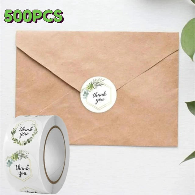 500pcs/roll Floral Thank You Stickers Scrapbook Envelope Seal Sticker Gift  Stationery Sticker Decoration Handmade Envelope Label - AliExpress