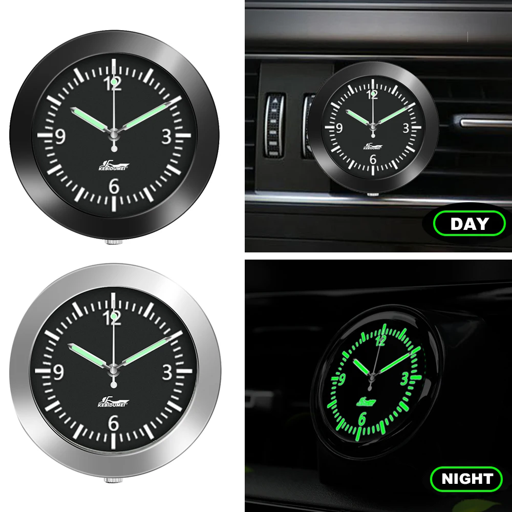 43mm Car Clock Luminous Auto Gauge Air Vent Quartz Clock with clip Auto air outlet Watch styling Accessories car clock air outlet dashboard clock car clock thermometer