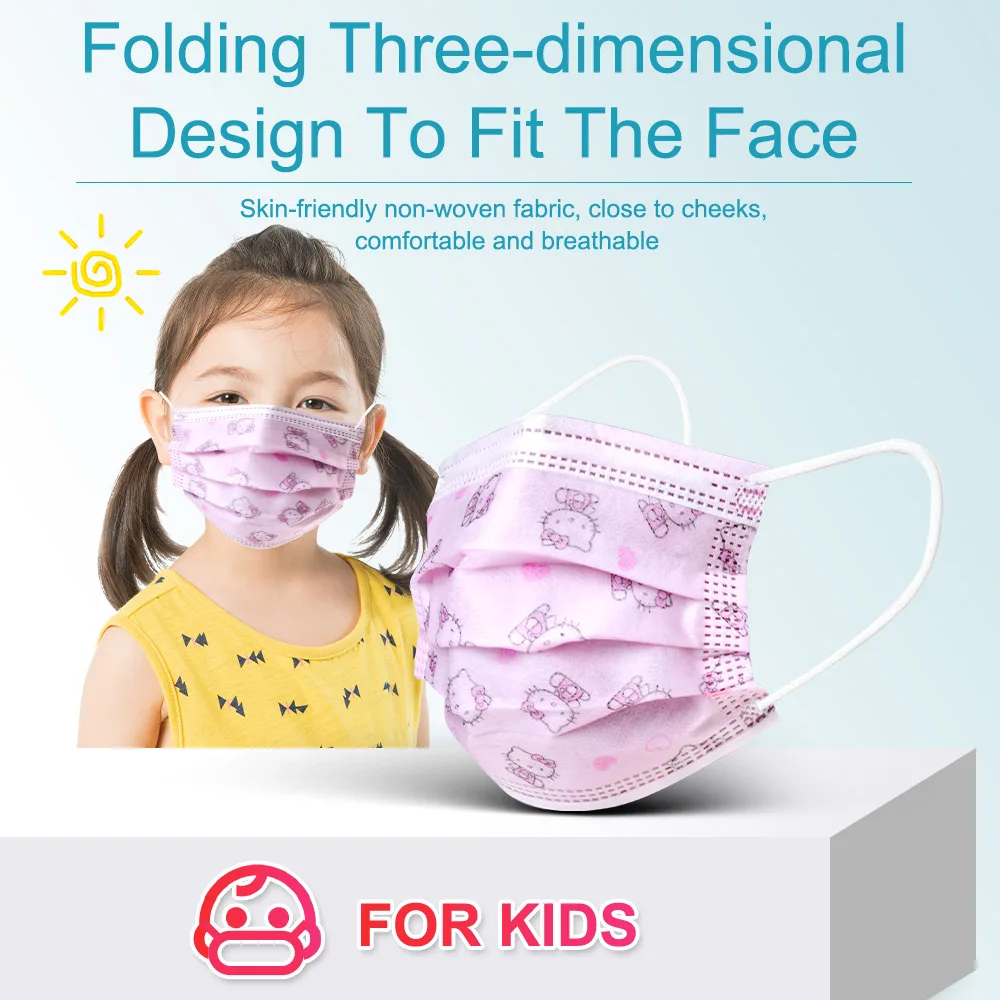 Cute Kids Mask Disposable 3 Ply Mascarillas Niños Quirurgicas Homologadas Face Mask Children Cartoon Chirurgical Masque Enfant
