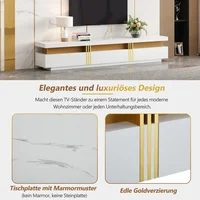 Современный недорогой шкаф для телевизора, мраморный внешний вид, ТВ-доска, ТВ-приставка, три ящика 200X40X42CM и 1 кабель для управления — изображение 5