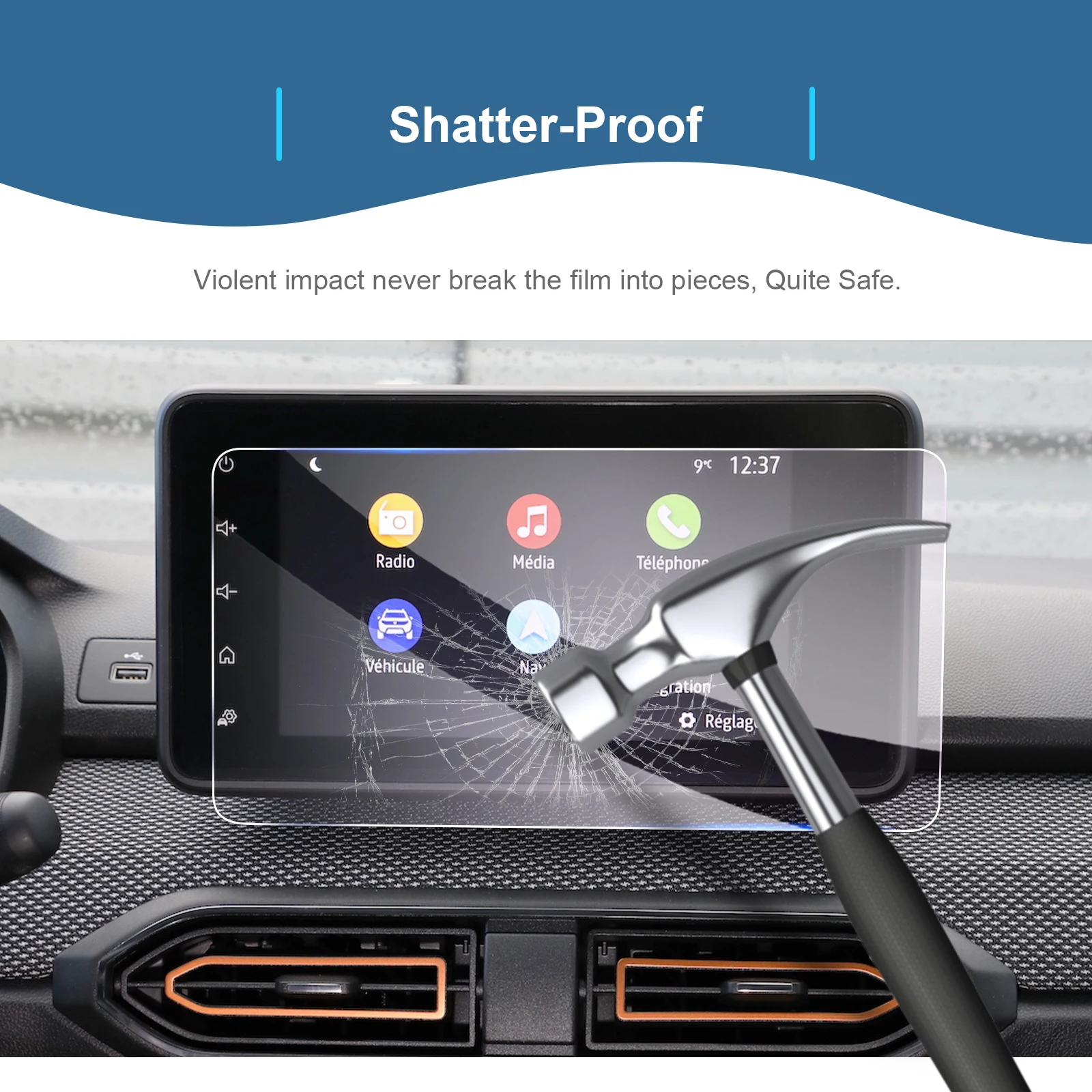 2PCSFor Dacia Sandero 3/Sandero Stepway/Dacia Jogger/ Logan 8inch GPS  navigation LCD screen protective film interior accessories
