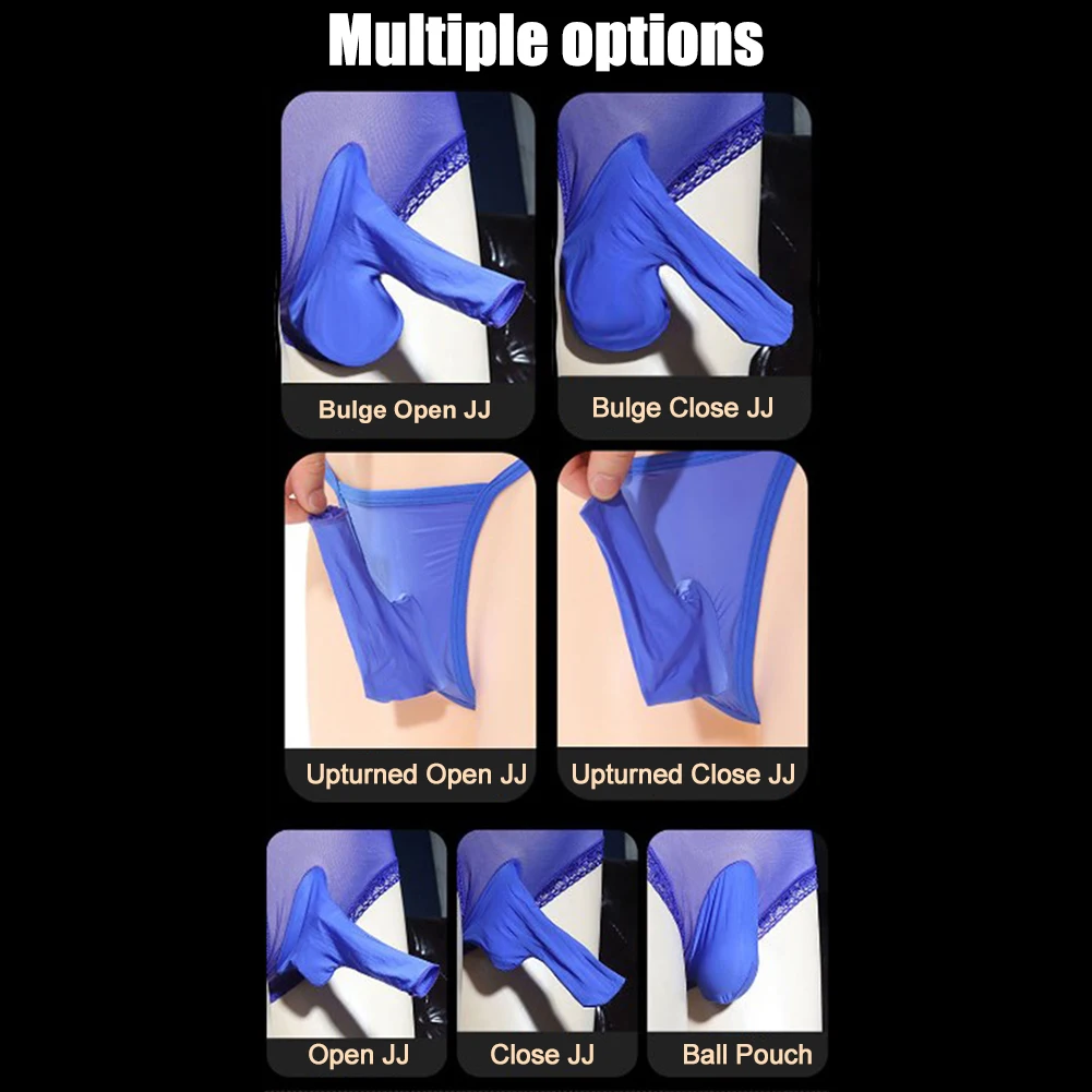 Men Bodysuit Jumpsuit Long Sleeve High Cut