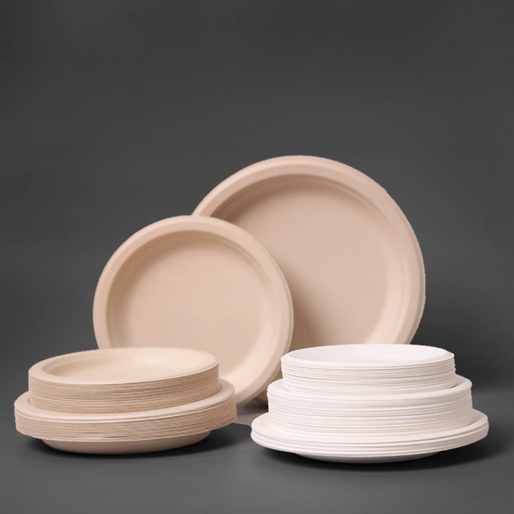 Disposable Plates For Parties Are Easy To Carry When Traveling Safe Healthy Waterproof Oil-proof Degradable plates