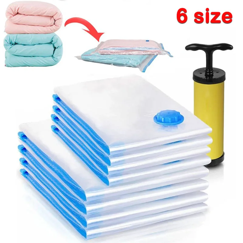 

6 Size Vacuum Storage Bag Quilts Clothes Waterproof Compression Air Bag Foldable Dustproof Moisture-Proof Household Storage Sack