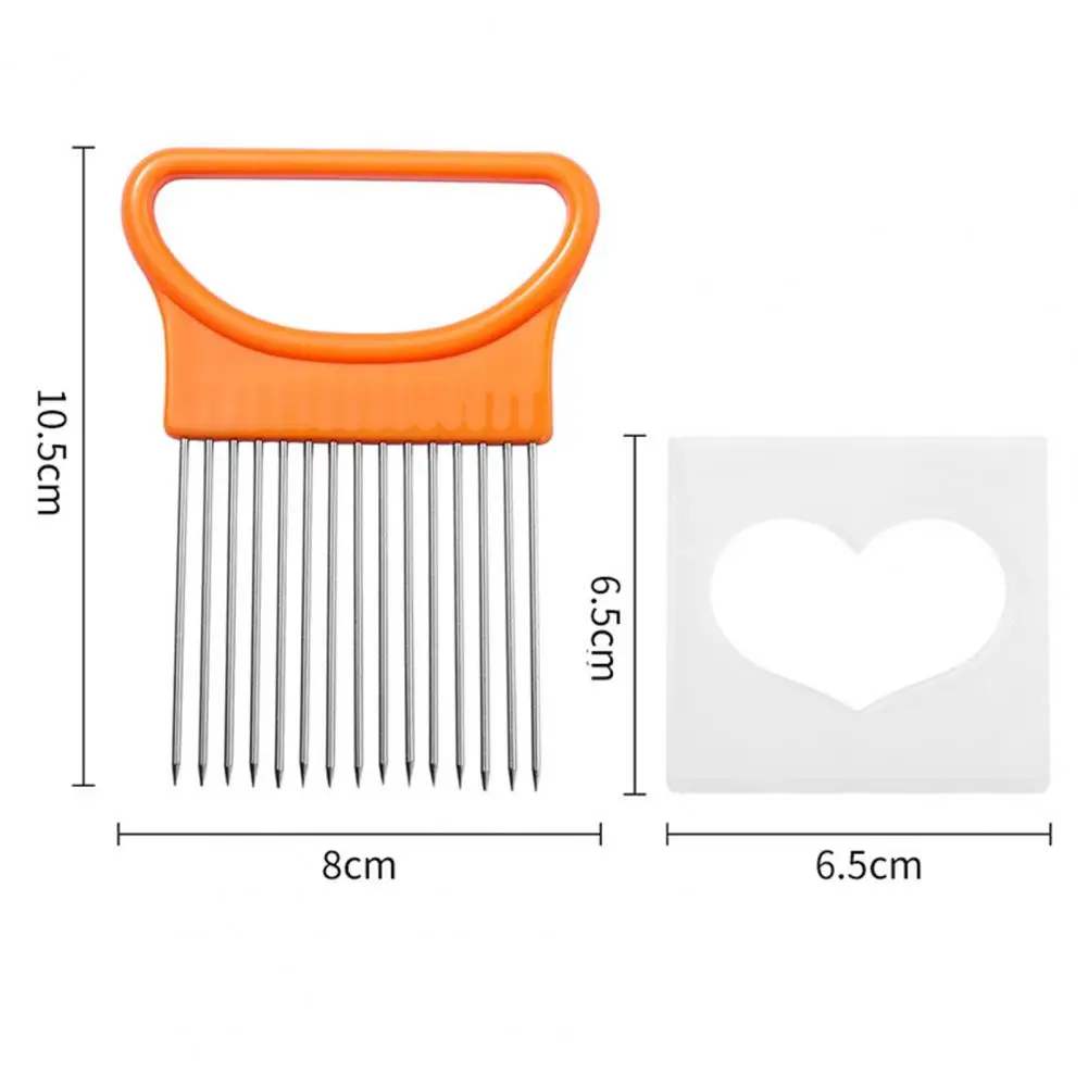 Stainless Steel Onion Holder Non-Slip Handle for Onion Potato Tomato Lemon Slicing Slicer Cutter Kitchen Vegetable Chopper Tool