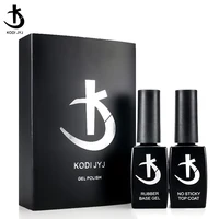 KODI JYJ New Upgrade Rubber Base Gel Nail Polish Set Semipermanent Top Coat y Base Coat uv led Gellac Super Bright No Sticky Top 1