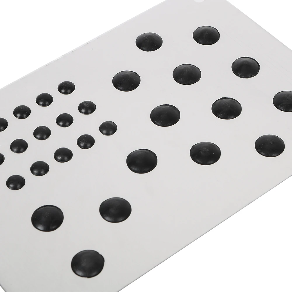 Car Floor Mat Foot Heel Scuff Plate Non-slip Carpet Patch Auto Alloy Silver Cover Anti-skid Pad Universal Interior Accessories