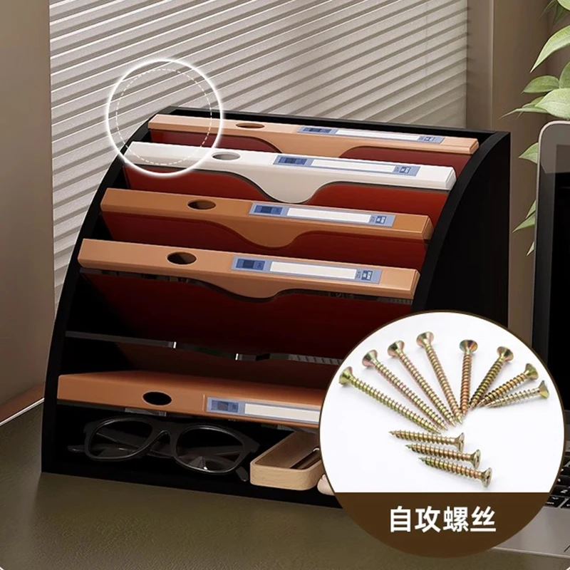 Fan Shaped File Rack Office Desk Storage Rack Multi Layer Frame Data Archive Books Vertical Layered Storage Furniture FYMR