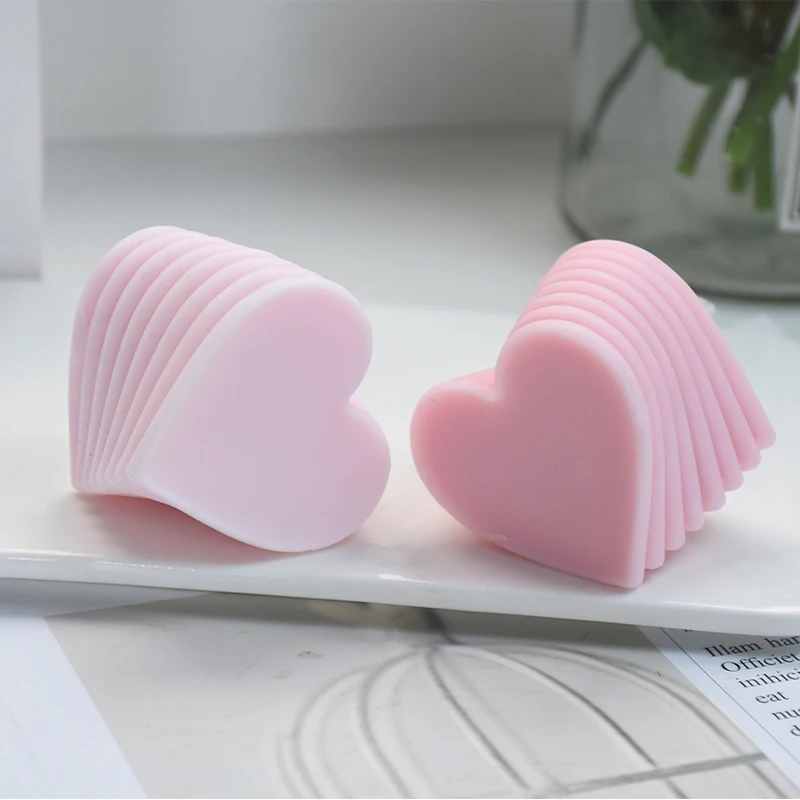 3D Rotating Love Candle Mold Stacking Heart-shaped Aromatic Candle Gypsum Process Resin Soap Cake Decoration Mold Handmade Molds aromatherapy candle mold candle mold silicone candle molds silicone candle mold