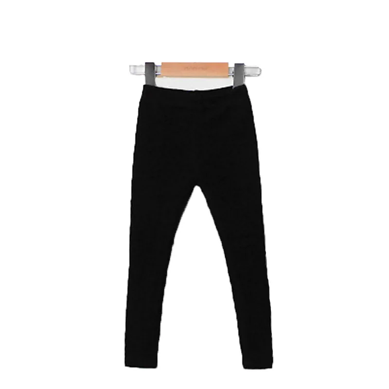 Girls Warm Elastic Waist Cotton Leggings Pants Winter Thickening Fleece Children's Long Trousers Solor Color Warm Girls Legging