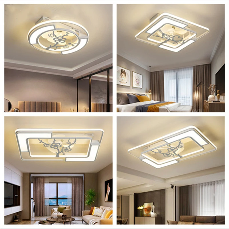 Modern Ceiling Fans Light For Large House Home Fan With LED And Remote Control Hanging Lamp For Living Room Bedroom AC Cast Iron