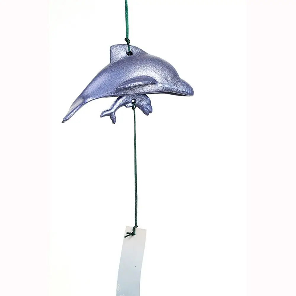 Cast Iron Metal Whale Wind Chimes Vintage Hanging Bell Dolphin Wind Bell Garden Decoration Chinese Hanging Yard
