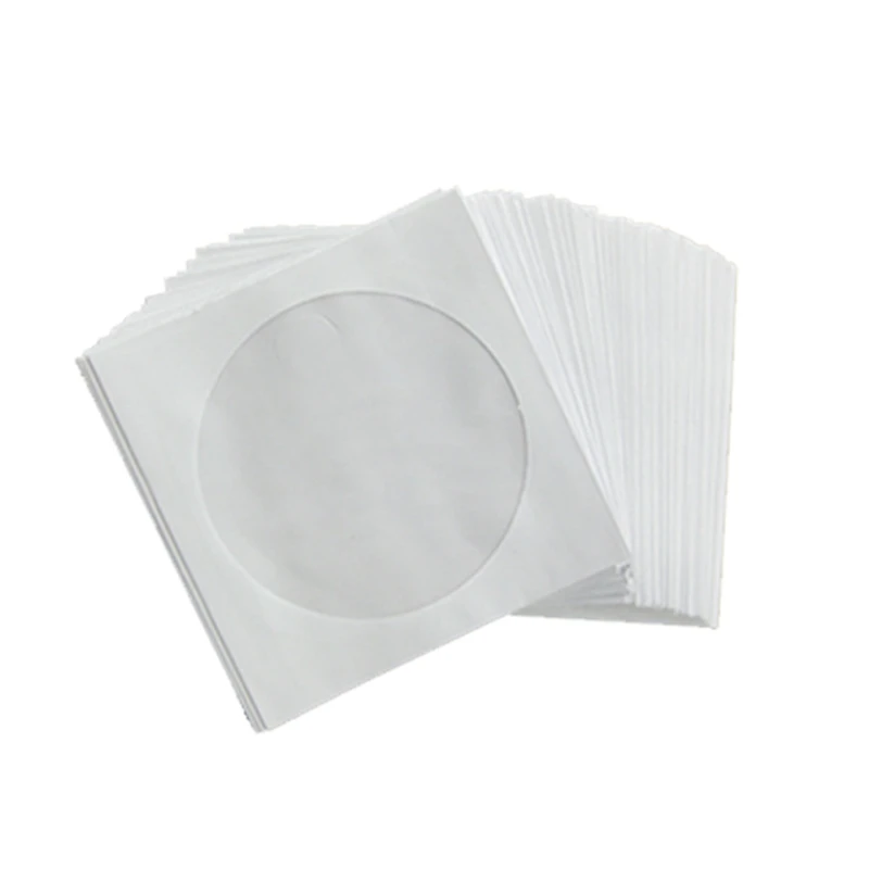 Paper Envelopes with Transparent Flap Blu-ray DVD Disc Covers Protective Sleeves Storage 100Pcs Packs 8/12cm cd dvd storage bag cd dvd storage case record protective sleeves vinyl record storage case