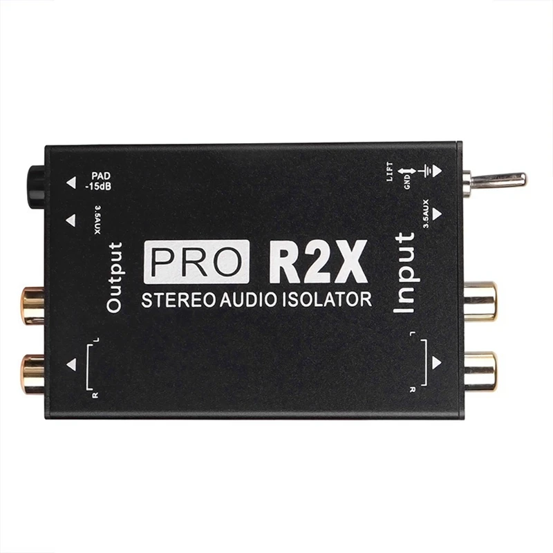 A35Q-3.5MM+RCA Audio Isolator Audio Current Acoustic Isolator Noise Eliminator Common Ground Automobile