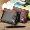 Men Wallets Patchwork Leather Short Male Purse With Coin Pocket Card Holder Brand Trifold Wallet Men Clutch Money Bag 5