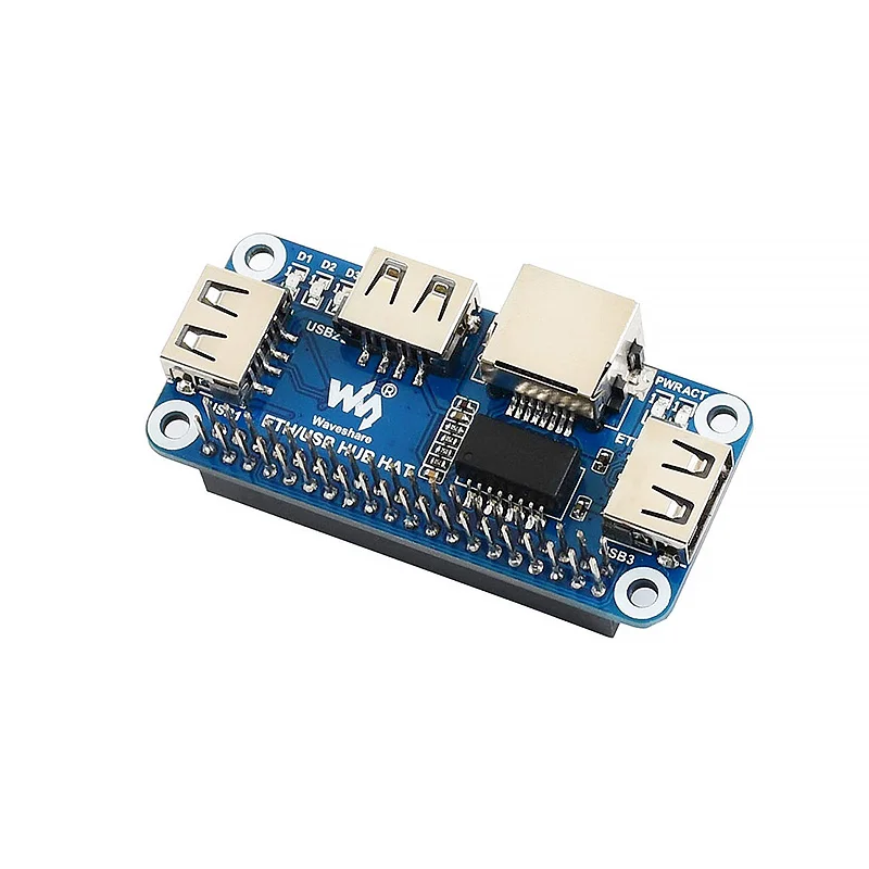 라즈베리 파이 USB-이더넷 RJ45 네트워크 포트 허브 HAT 스플리터 확장 보드, 라즈베리 파이 4B 3B + 3B 제로 2B W WH용