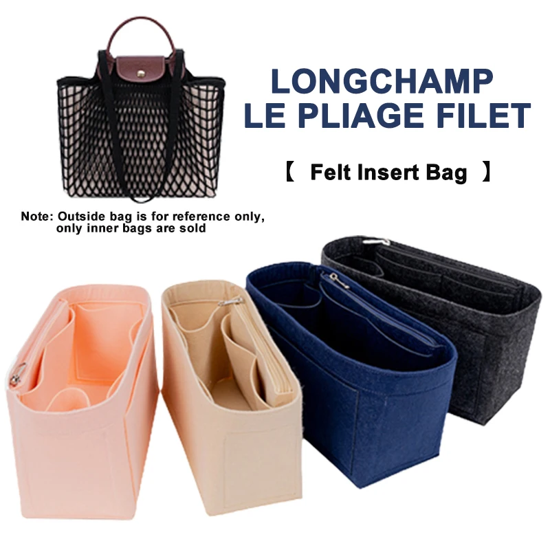 EverToner For Longchamp LE PLIAGE FILET Top Handle Bag Felt Insert Bag Makeup Cosmetic Bags Travel Inner Purse Handbag Storage O new soft pouch organizer felt insert bag inner bag handbag insert bag purse linerfor longchamp le pliage backpack bag