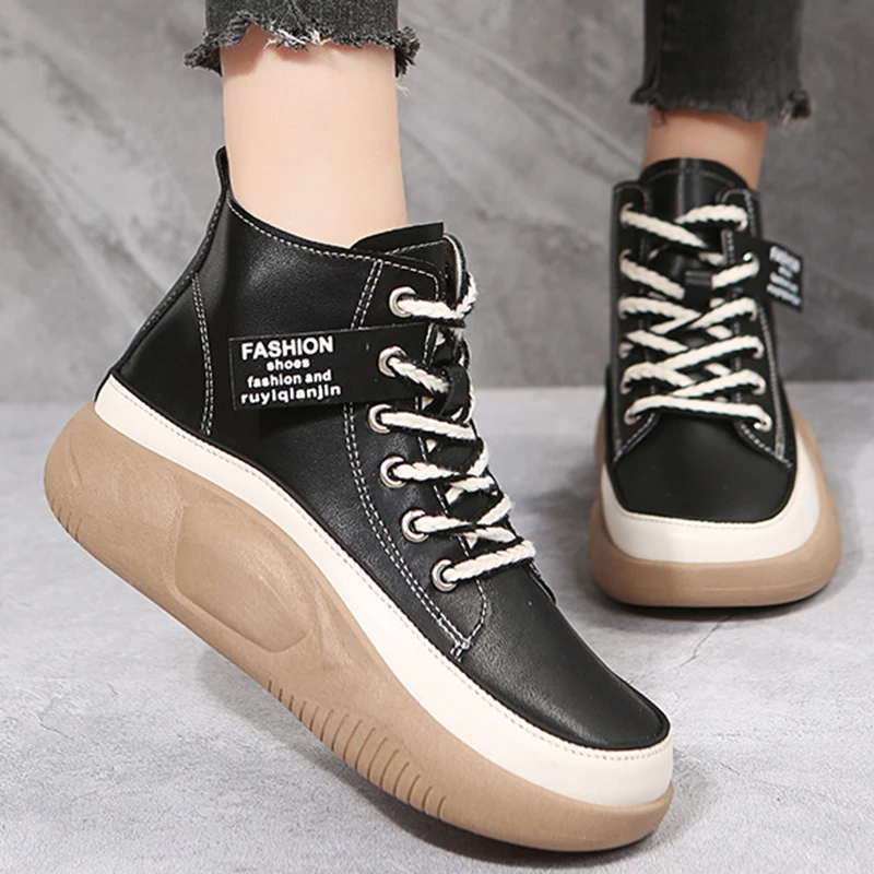 De vreemdeling Blind Ligatie Platform Schoenen Sneakers Vrouw Nieuwe Mode Lace Up Vrouwen Enkellaars  Herfst Non Slip Stevige Schoenen Dames Wandelschoenen| | - AliExpress