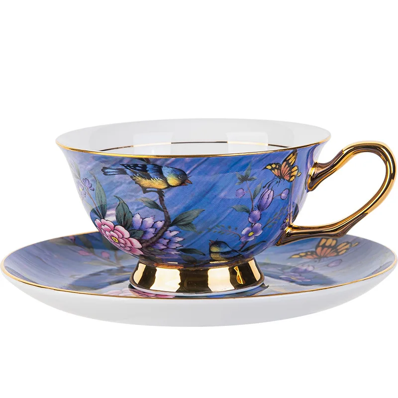 Coffee Cup Small Exquisite European Style, Luxurious Afternoon Tea Set, Elegant Bone China Cup Set with High Aesthetic Value