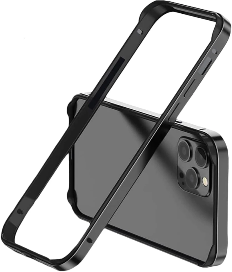 Sleek Aluminum Bumper Frame with Soft Silicone Inner Case - Slim Hard Cover