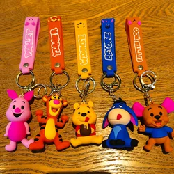 Disney Keychains Winnie the Pooh Little Roo Keyring Piglet Tigger Car Bag Accessory Kids Birthday Gifts