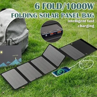 Chargeur solaire portable 1000W pliable avec sortie USB et DC pour le camping en plein air, la randonnée et l'alimentation électrique d'urgence 4