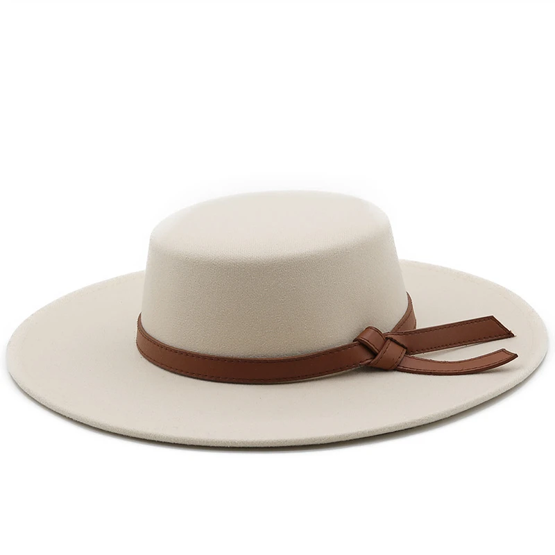 Sombrero Fedora de ala ancha para hombre mujer, sombrero plano de 10cm, a la moda, elegante, para fiesta, boda, Iglesia| | - AliExpress