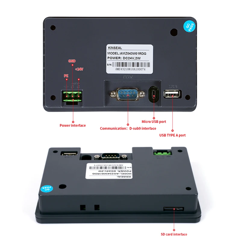 Tela Táctil do Osm-tft Lcd para o Controle Industrial Plc Programável Rs485 232 ou 422 Uma Comunicação Dc1030v Hmi 43 Dentro - Imagem 5