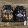 Velvet Tarot Bag Butterfly Printed Dice Bag Animal Crystal Stone Jewelry  Drawstring Fabric Pouch Tarot Cards Storage Bag Gift 5
