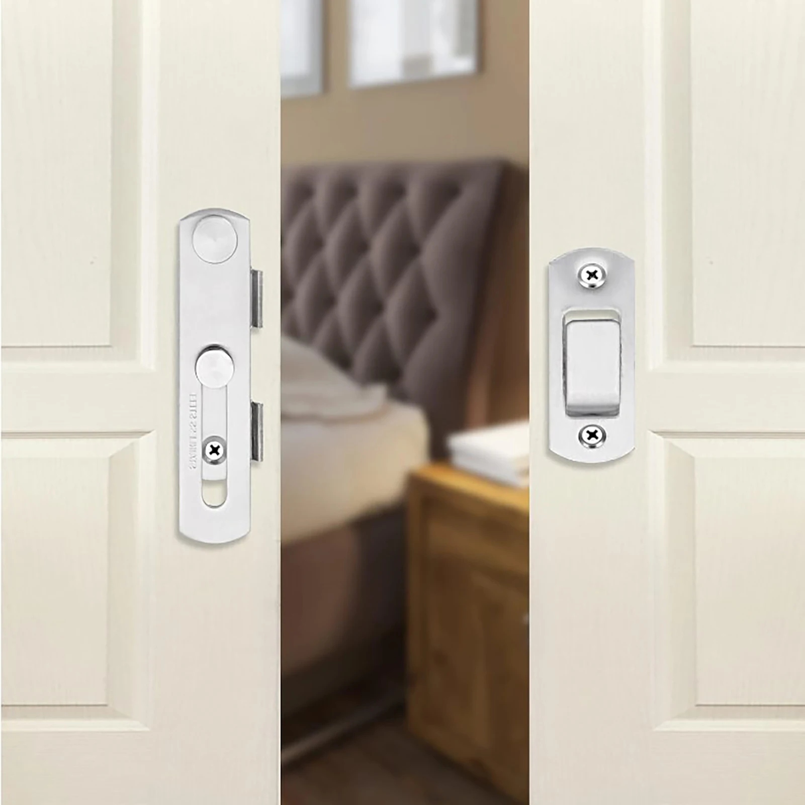 Stainless Steel Child Safety Cabinet Locks Sliding Door Snap Lock Durable Door Latch for Window Cabinet Fitting Room door latch,baby safety lock