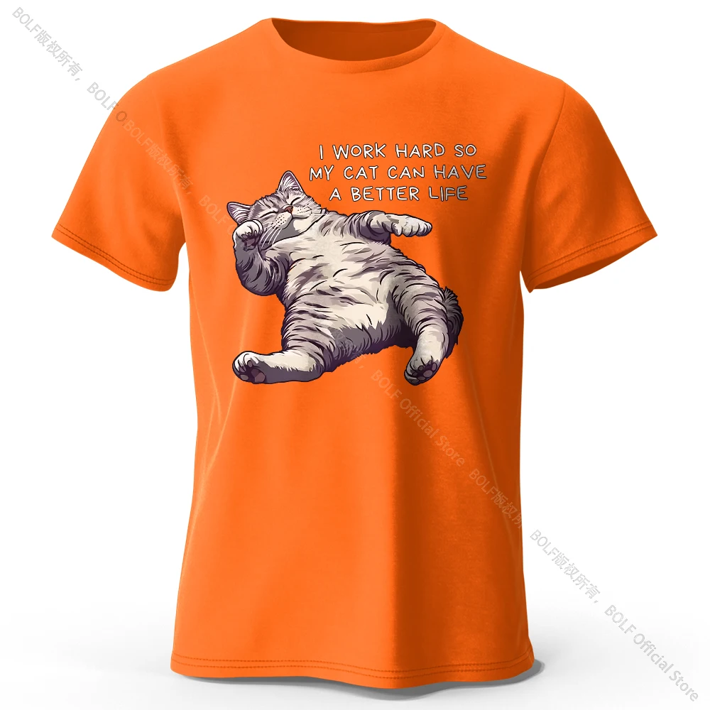 Charming Cat Lover 100% Cotton Tee - Soft & Breathable Round Neck Short Sleeve Unisex Shirt