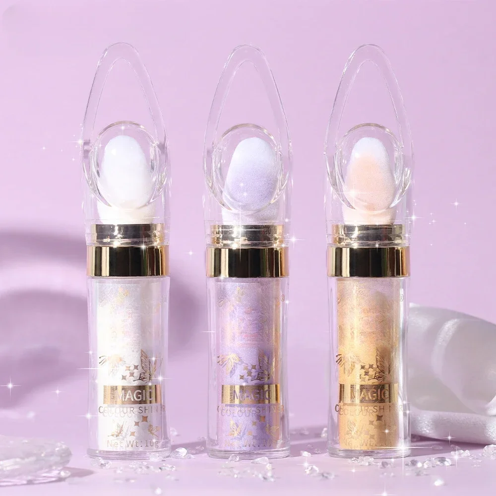 1PC Shimmer Fairy Powder White Purple Blue Loose Highlighter Face Body Glitter Wand Makeup Bronzer Illuminator Cosmetic 5