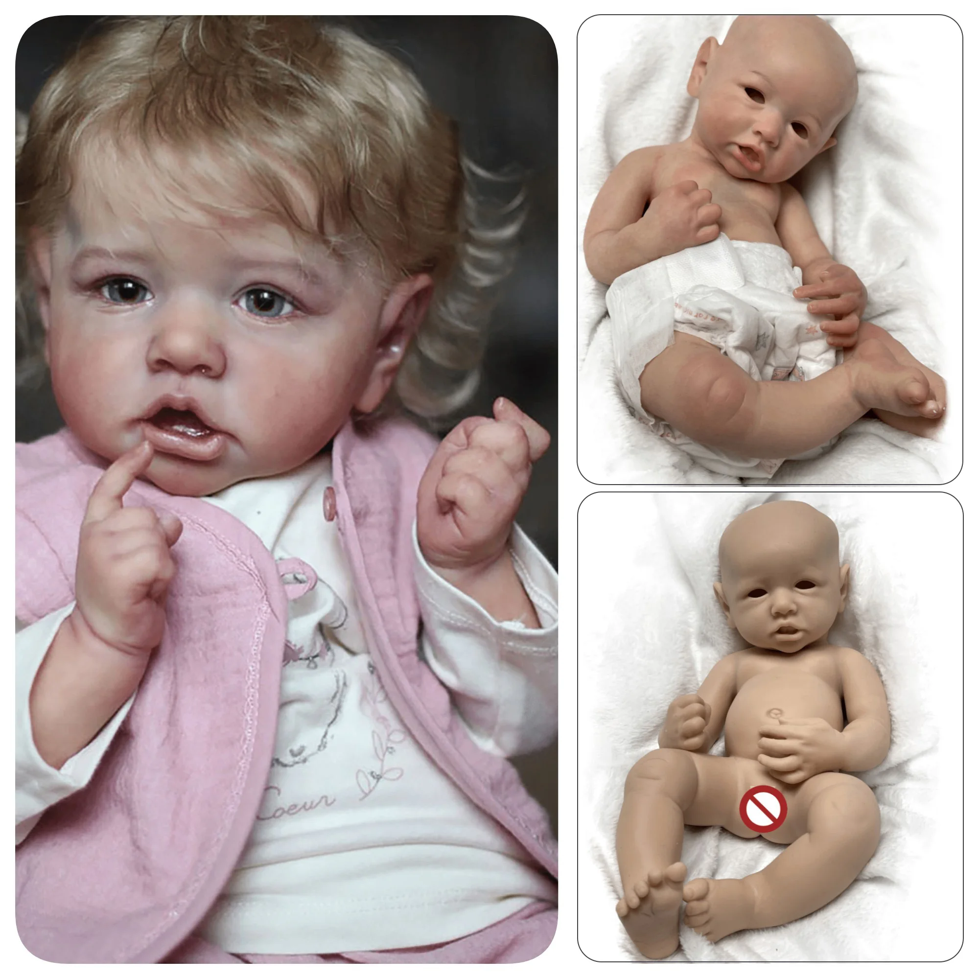 16 Inch Reborn Silicone Entier Unpainted Bebe Pеборн bébé Reborn Doll Kits  Full Body Silicone Boneca Reborn Corpo Silicone