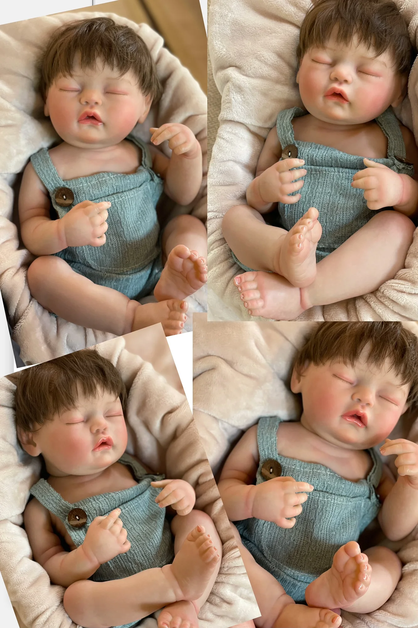 부드러운 촉감 실리콘 베베베크, 살아있는 살아있는 인형, 뿌리깊은 머리카락, 유연한 비닐 소년, 18-20 인치