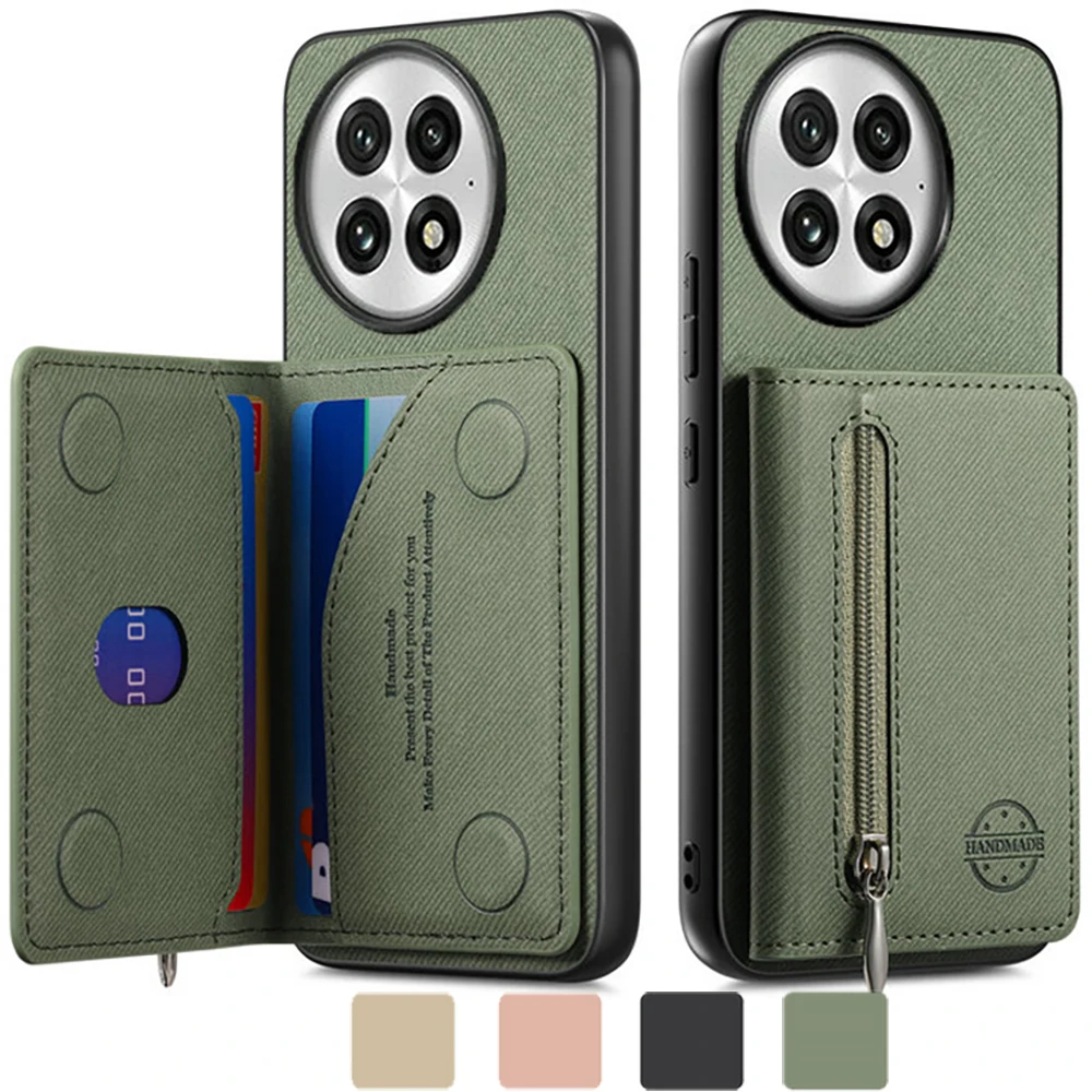 Luxury RFID Blocking Leather Wallet Case with Zipper