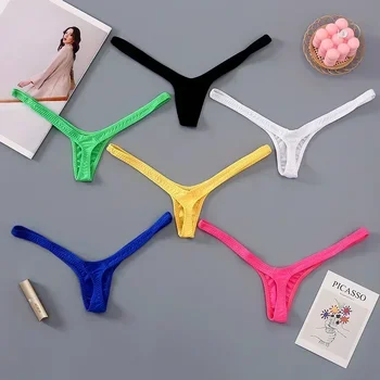 2024 Women's New Sexy Hot Low Waist Deep V Thong Mini Panties Bikini Breathable Line Bottom Thongs Female Panty Women Underwear 1
