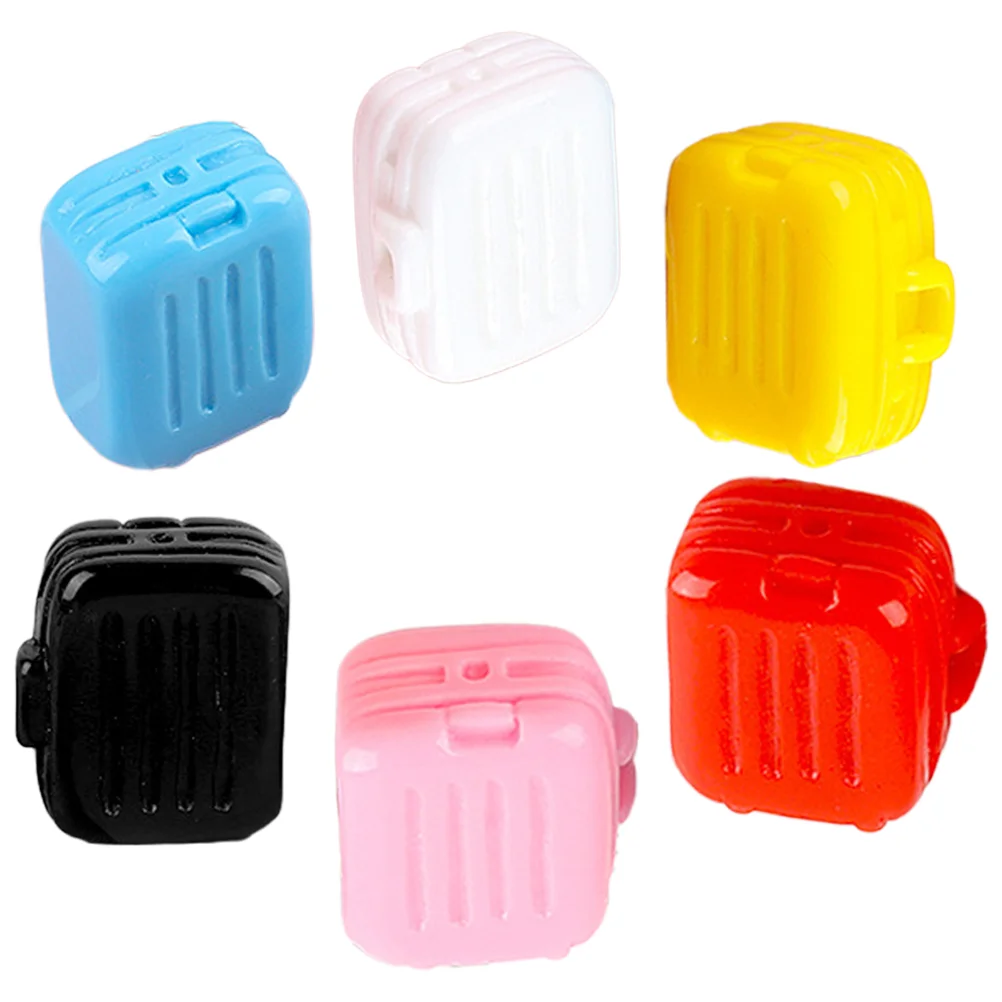 

6 Pcs Toy Micro Scene Wedding Candy Boxes Plastic Miniature Suitcase Adorn Luggage