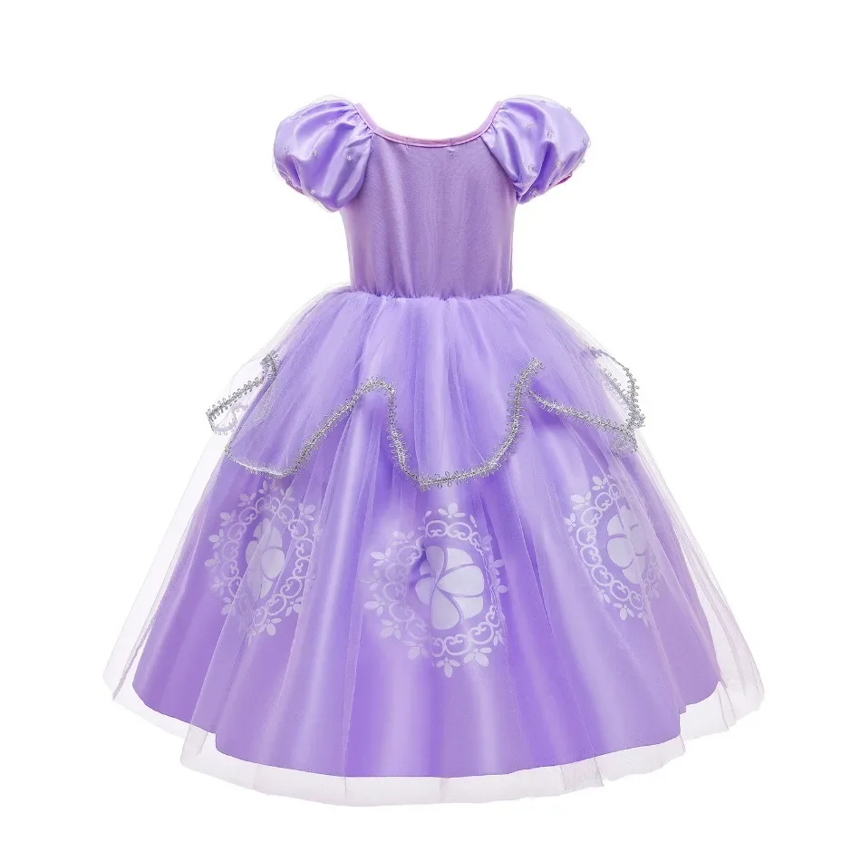 Cartoon Sophia die Erste Anime Kostüm Mädchen Prinzessin Kleid Floral Floral Applikationen Ballkleid Kinder Karneval Sofia Cosplay Roben – Detail 12