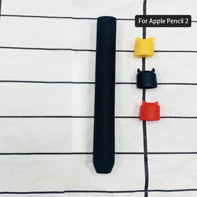 For Apple IPad Pencil 1 2 Pencil2 Tablet Touch Pen TPU Soft Silicone Protective Tip Cover Screen Stylus Anti-scratch Nib Case Pencil 2 Black