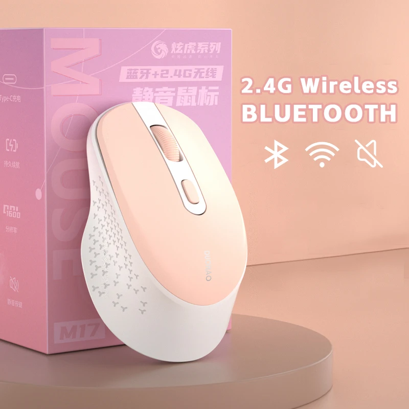 

Wireless Bluetooth Mouse 2.4Ghz Wireless mouse USB Type-c Rechargeable Mute office mice 1600dpi Optical 4 button MacBook