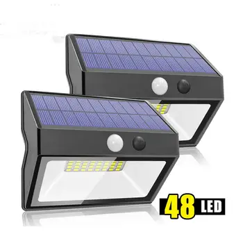 FANHHUI 48 Led Solar Motion Sensor Light for Home 4 Mode 20Lumens Outdoor Emergency Security Garden Solar Wall Light 1