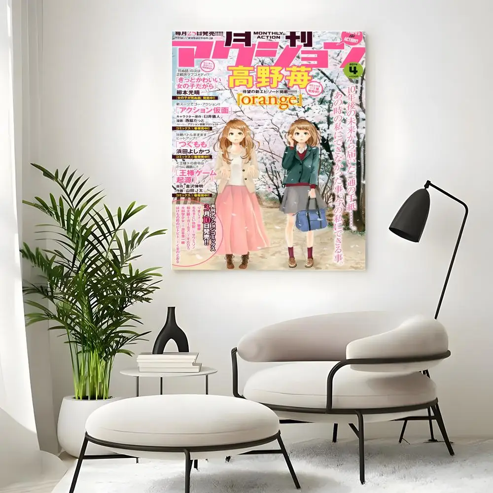 Vibrant Orange Anime Art Print – Perfect